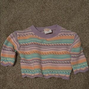 Jumping Beans Purple and Orange Striped Sweater
